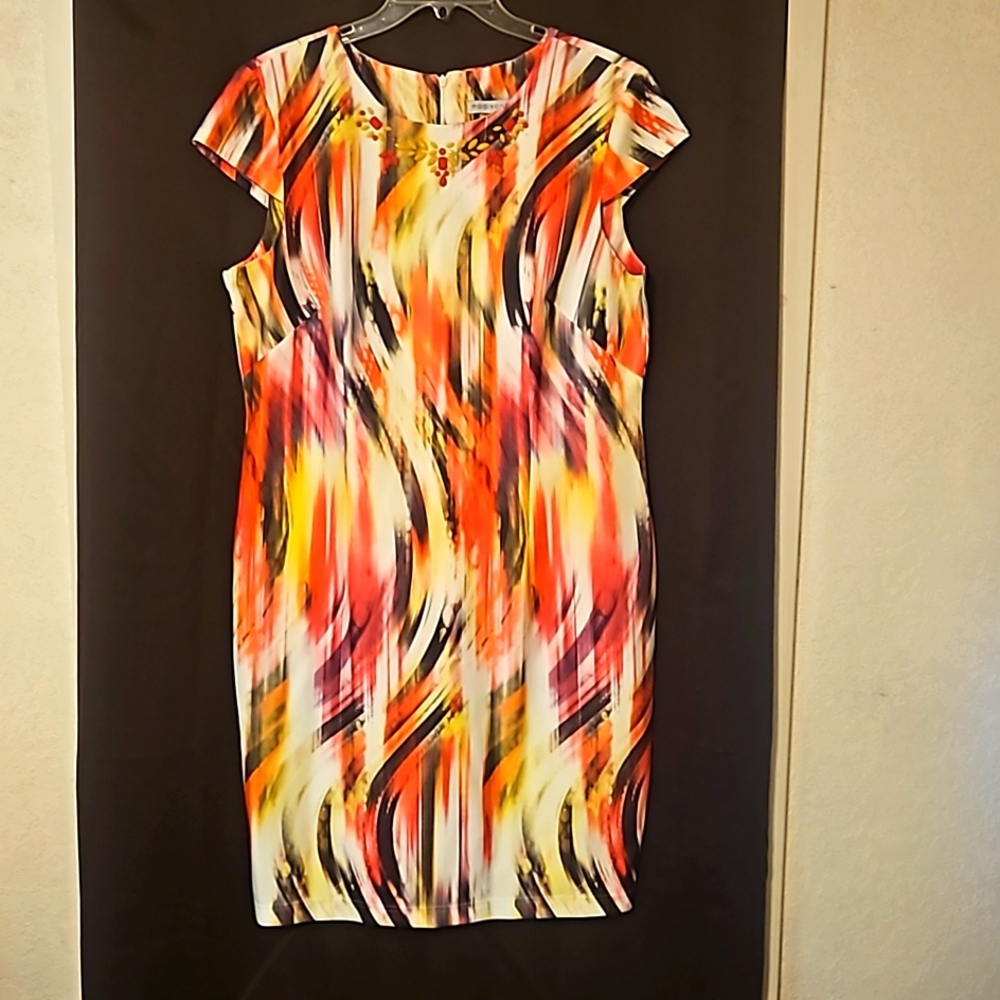 madison leigh Multicolor Abstract Print Sheath Dress